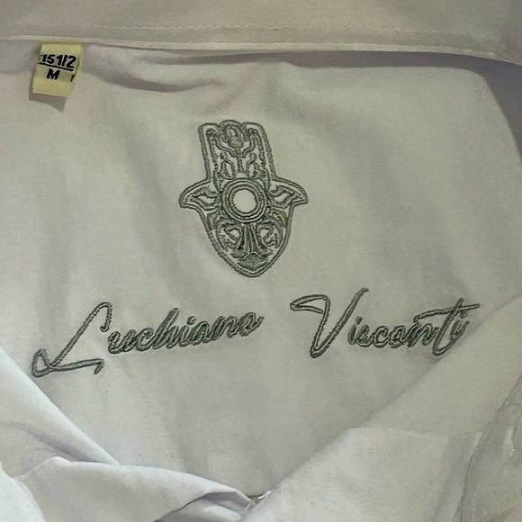 Luchiano Visconti 15 1/2 Medium Long Sleeve Button Up White Shirt - Picture 3 of 7